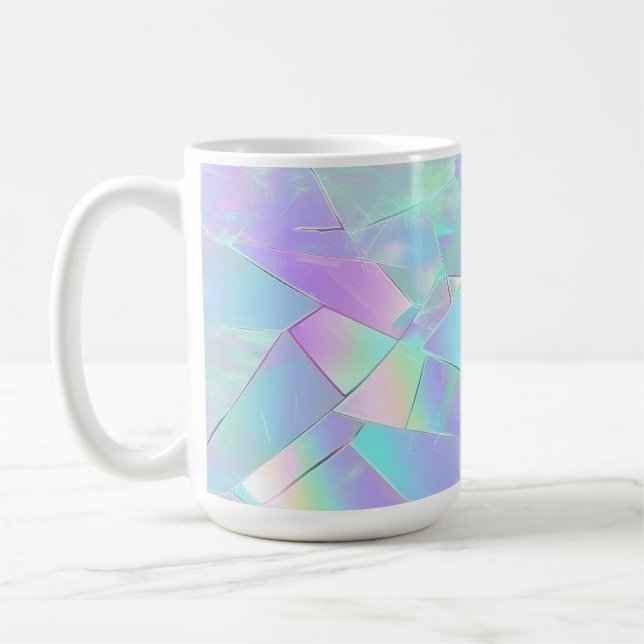 Turkos och lila iriserande design kaffemugg (Vänster)