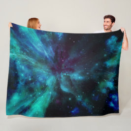 Turkos och lila nebulosa fleecefilt