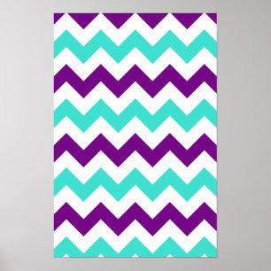 Turkos och Lila Zigzag Poster