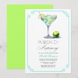 Turkos och Lime Margs & Matrimony Bröllopsfest Inbjudningar