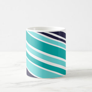 Turkos och Mörk blått stripe-kaffe Mugg