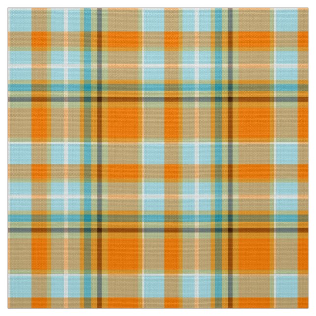 Turkos och orange cm-anpassningsbar tyg (Provkarta)