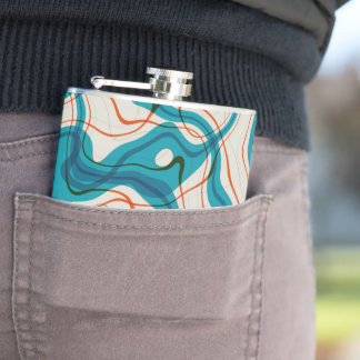 Turkos och Red Swirls Fickplunta