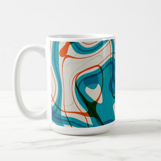 Turkos och Red Swirls Kaffemugg (Vänster)