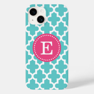 Turkos och Rosa Modern marockanskt monogram