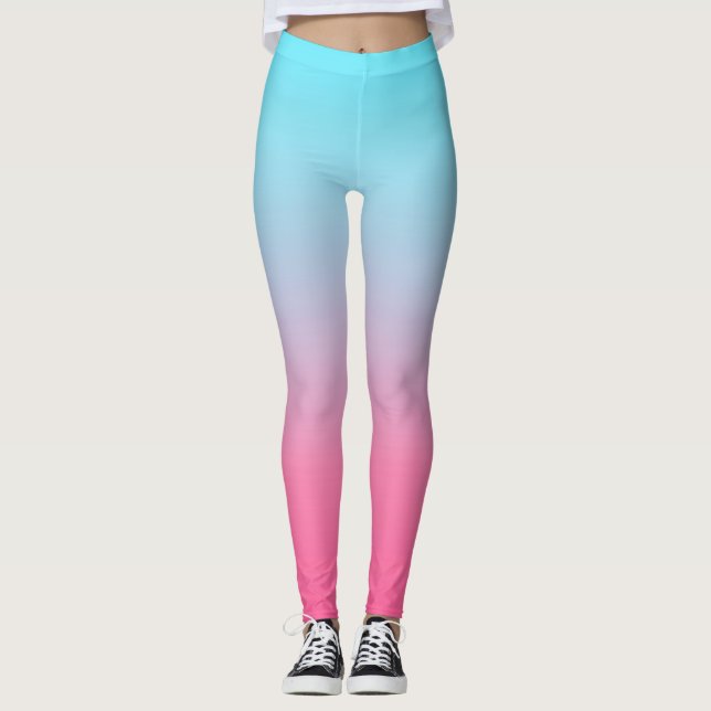 Turkos och Rosa Ombre Leggings (Framsida)