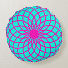 Turkos och Rosa Torus Meditation Cushion Rund Kudde