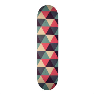Turkos och Rosa Triangelmönster Skateboard Bräda 20,5 Cm