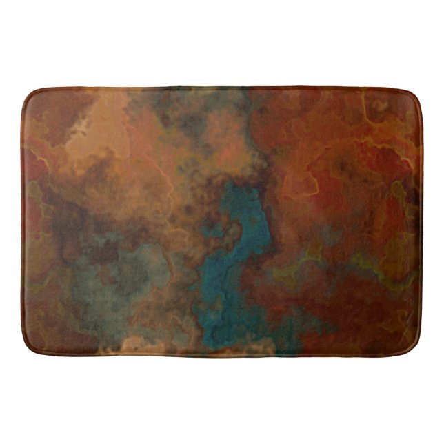 Turkos- och Rust Marble-abstrakt Badrumsmatta (Framsidan)