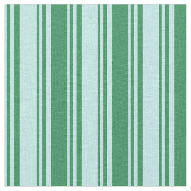 Turkos och Sea Grönt Färgad Stripe Mönster Tyg (Närbild)