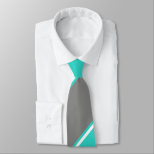 Turkos och Silver-Färgad Tie Slips