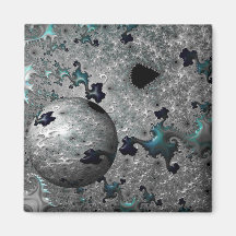 Turkos och Silver Mandelbrot med Sphere Magnet