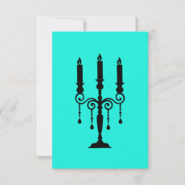 Turkos och svart candelabra OSA kort