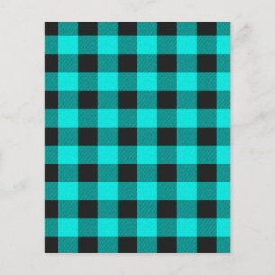 Turkos och svart rutigt scrapbookingpapper