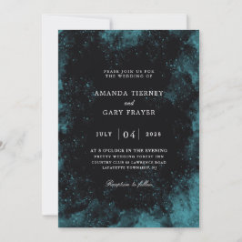 turkos- och svarta bröllopsinbjudningar inbjudningar