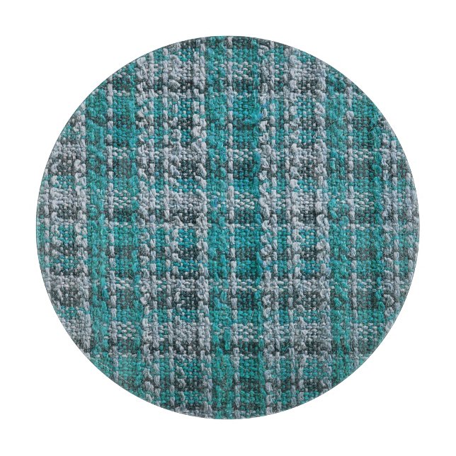 Turkos- och tartanväv, texturerad bakgrund. (Framsidan)