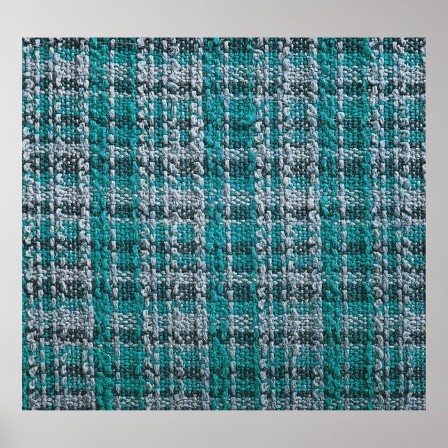 Turkos- och tartanväv, texturerad bakgrund. poster (Framsidan)