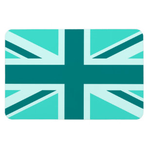 Turkos och teal Union Jack 2 Magnet