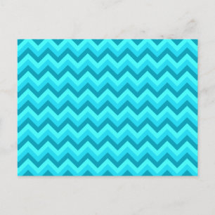 Turkos och Teal Zigzag Mönster. Vykort