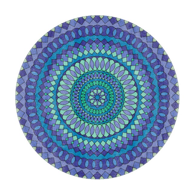 Turkos och tealblå mandala  (Framsidan)
