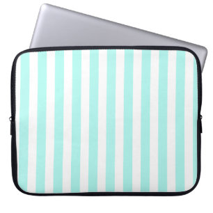 Turkos och vit kandy rand laptop fodral
