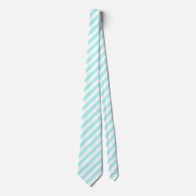 Turkos och vit kandy rand slips (Framsida)