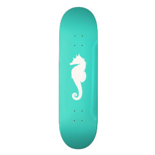 Turkos och vit sjöhästar old school skateboard bräda 18 cm