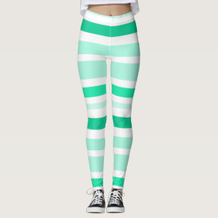 Turkos och vitrandiga leggings