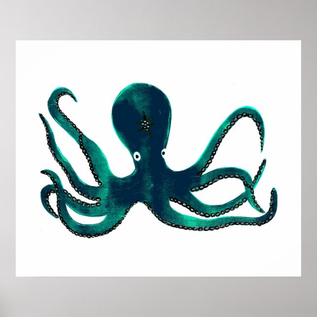Turkos Octopus Poster (Framsidan)