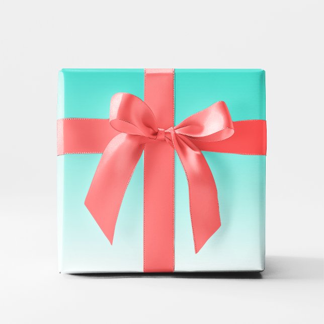 Turkos Ombre Presentpapper (Turquoise White Gradient Ombre Wrapping Paper)
