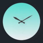 Turkos Ombre Stor Klocka<br><div class="desc">Enkel vit- och turkoslutningbakgrund. Du kan ändra bakgrundsfärgen för att ändra ombrefärgerna.</div>