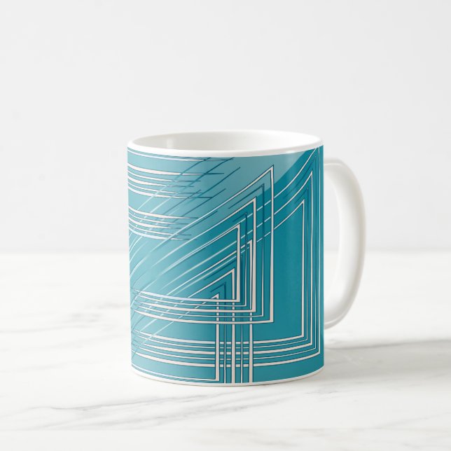 Turkos, opaliserat, vitt kaffemugg (Framsida höger)