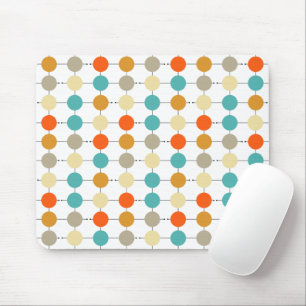 Turkos Orange Cream Tan Circles on Black Linjer Musmatta