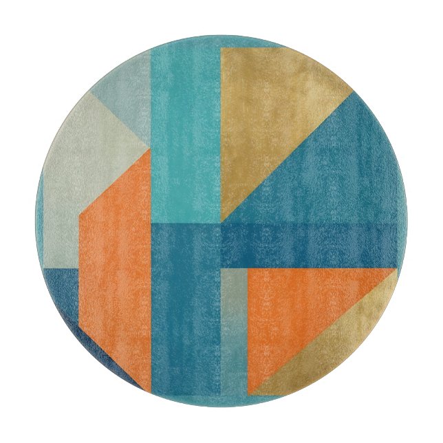 Turkos Orange Guld Geometrisk Abstrakt (Framsidan)