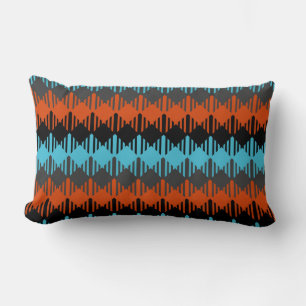 Turkos-orange och svart geometri lumbarkudde
