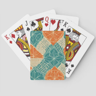Turkos, Orange och Tan Abstrakt Blommor Casinokort