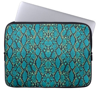 Turkos Ormskinn Laptop Fodral