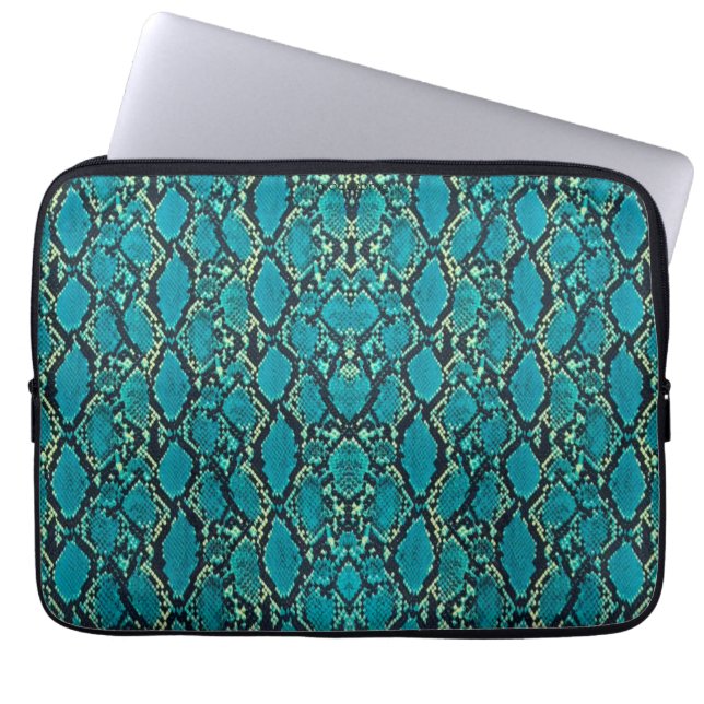 Turkos Ormskinn Laptop Fodral (Framsidan)