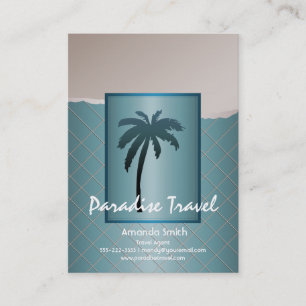 Turkos Palmträd Affärs Kort