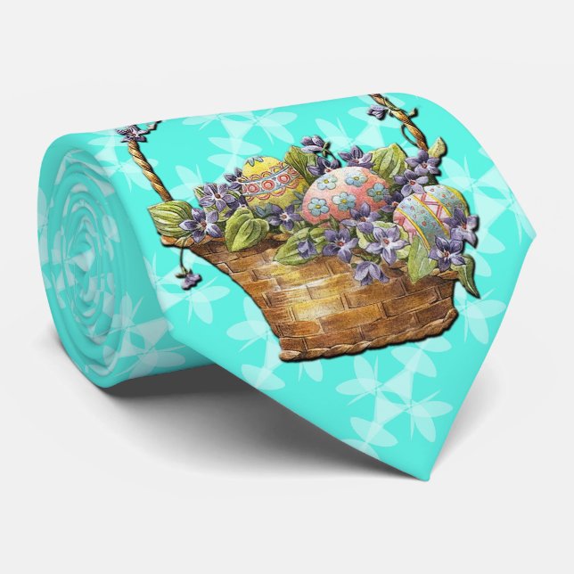 Turkos påsk Basket Kontrollerad Stil designtid Slips (Rullad)