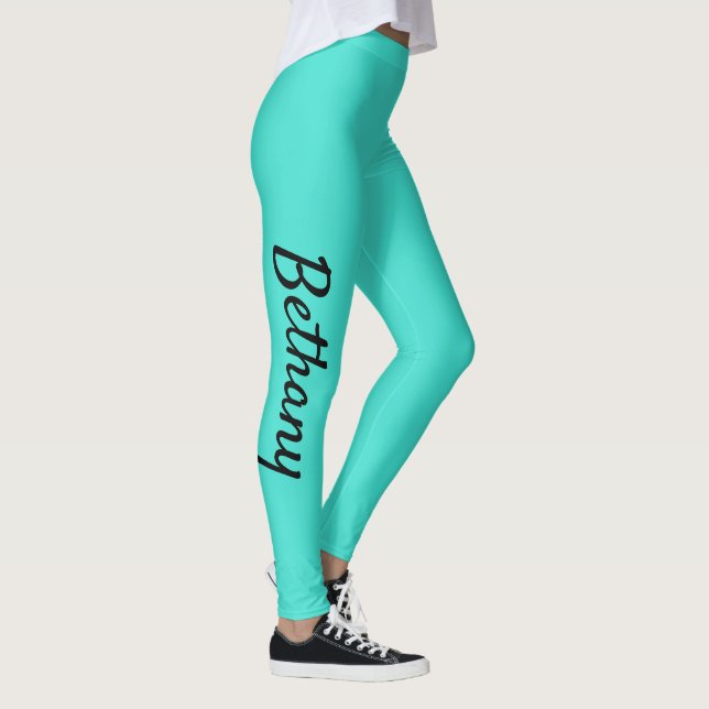 Turkos Personlig Anpassningsbar XS (0-2) till XL ( Leggings (Höger)