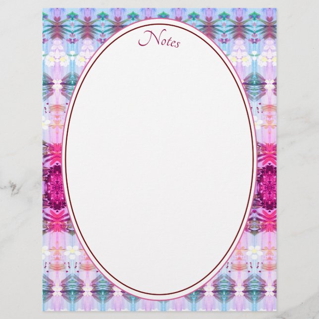 Turkos-pinkar och vitt brevhuvud (Framsida)