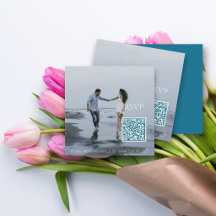Turkos QR-kod Foto Bröllop