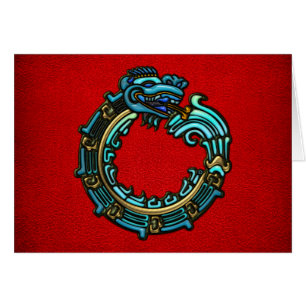 Turkos Quetzalcoatl Hälsningskort