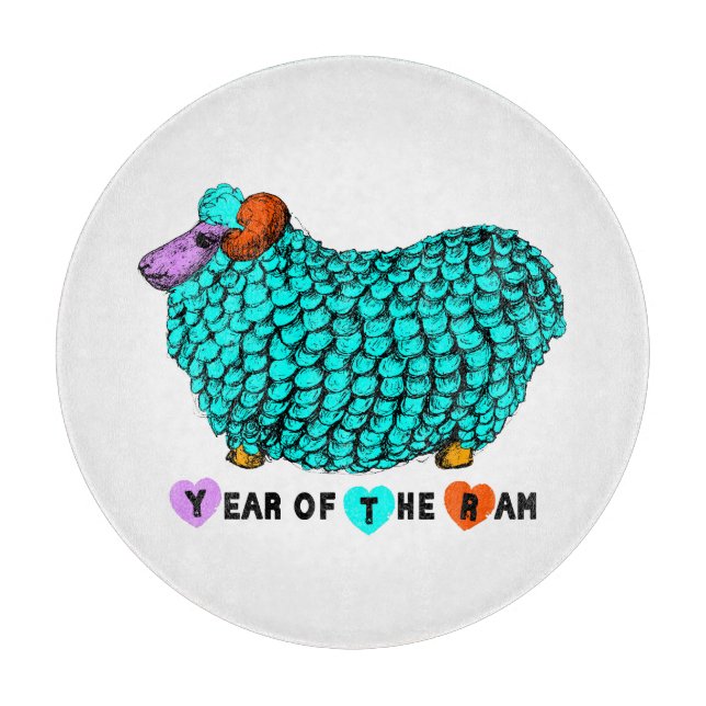Turkos Ram China Year Zodiac Caking Board (Framsidan)