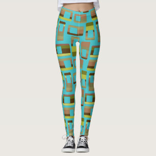 Turkos, remsor leggings