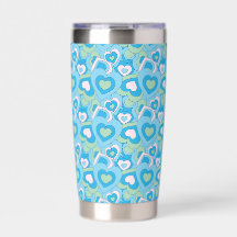 Turkos Retro Hjärtformad Tumbler