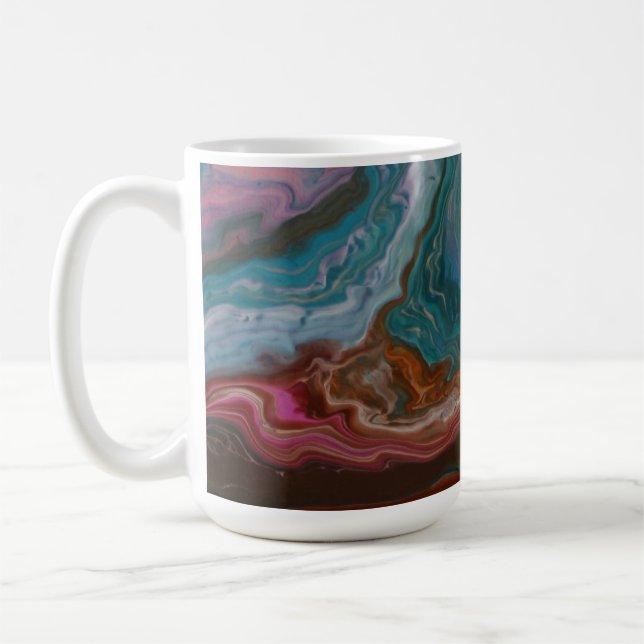 Turkos & Rosa Agat Fluidmugg Kaffemugg (Vänster)