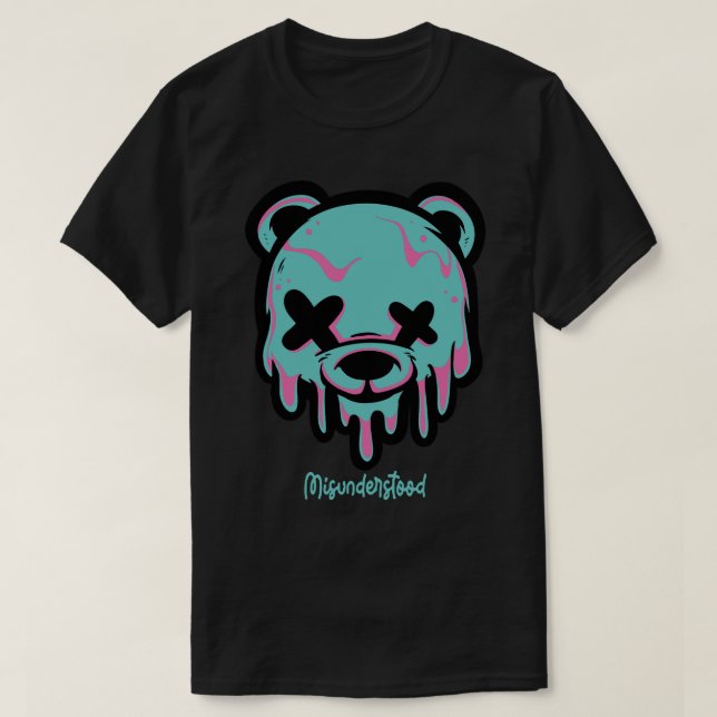 Turkos Rosa Bear T Shirt (Design framsida)