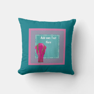 Turkos Rosa Elepahnt home decor Kudde